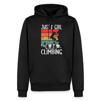 Grimpeur Escalade Montagne - Sweat à capuche Premium bio Homme - noir - Devant - Nico (187cm)