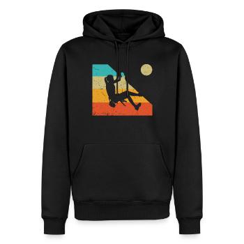 Grimpeur Escalade Montagne - Sweat à capuche Premium bio Homme - noir - Devant - Nico (187cm)