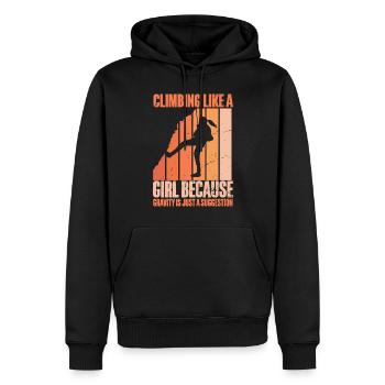 Grimpeur Escalade Montagne - Sweat à capuche Premium bio Homme - noir - Devant - Nico (187cm)
