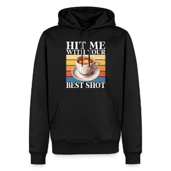 Coffee Gifts - Männer Premium Bio Hoodie - Schwarz - Vorne - Nico (187cm)