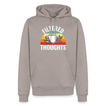 Coffee Gifts - Männer Premium Bio Hoodie - Taupe - Vorne - Nico (187cm)