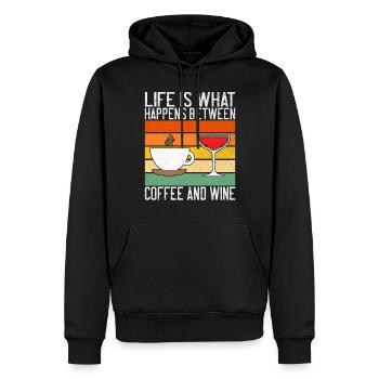 Coffee Gifts - Männer Premium Bio Hoodie - Schwarz - Vorne - Nico (187cm)