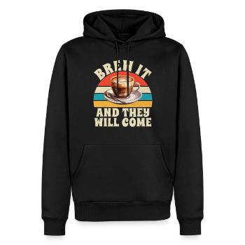 Cadeaux de café - Sweat à capuche Premium bio Homme - noir - Devant - Nico (187cm)