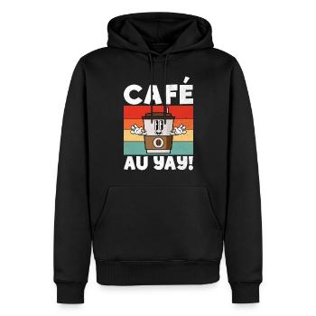 Cadeaux de café - Sweat à capuche Premium bio Homme - noir - Devant - Nico (187cm)