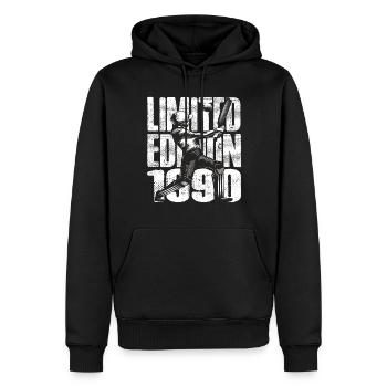 Édition limitée 1990 Édition limitée Cricket - Sweat à capuche Premium bio Homme - noir - Devant - Nico (187cm)