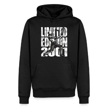 Limited Edition 2001 Limited Edition Cricket - Männer Premium Bio Hoodie - Schwarz - Vorne - Nico (187cm)