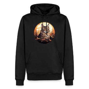 Maine Coon Chaton Maine Coon Chat - Sweat à capuche Premium bio Homme - noir - Devant - Nico (187cm)