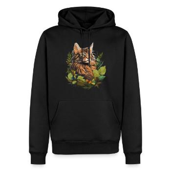 Maine Coon Chaton Maine Coon Chat - Sweat à capuche Premium bio Homme - noir - Devant - Nico (187cm)