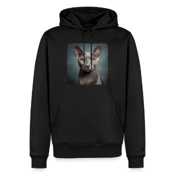 Korat Chaton Korat Chat - Sweat à capuche Premium bio Homme - noir - Devant - Nico (187cm)