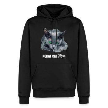 Korat Chaton Korat Chat - Sweat à capuche Premium bio Homme - noir - Devant - Nico (187cm)