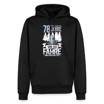 78. Geburtstag Fahrrad, Fahrradfahrer, 78 Jahre - Männer Premium Bio Hoodie - Schwarz - Vorne - Nico (187cm)