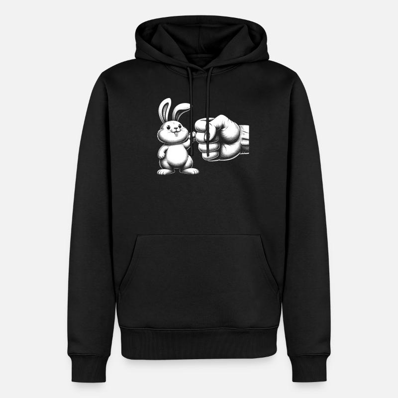 Meilleurs amis lapin poing - Sweat à capuche Premium bio Homme - noir