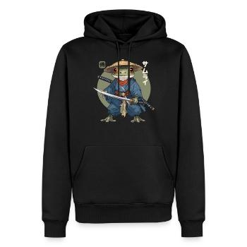 Samurai Frog Kawaii Japanese Ninja Frog - Men’s Premium Organic Hoodie - black - Front - Nico (187cm)