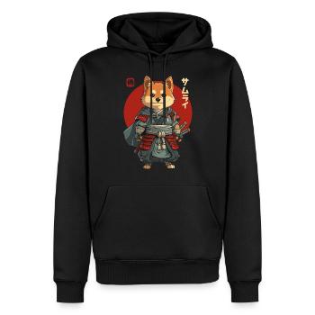 Samurai Dog Kawaii Japanese Ninja Shiba Inu - Men’s Premium Organic Hoodie - black - Front - Nico (187cm)