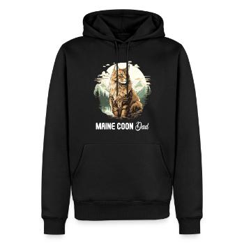 Maine Coon Chaton Maine Coon Chat - Sweat à capuche Premium bio Homme - noir - Devant - Nico (187cm)