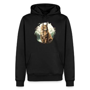 Maine Coon Chaton Maine Coon Chat - Sweat à capuche Premium bio Homme - noir - Devant - Nico (187cm)