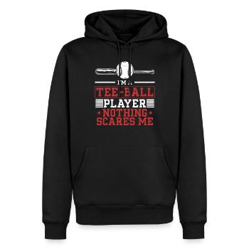 I'm a Tee-ball player nothing scares me - Funny T- - Männer Premium Bio Hoodie - Schwarz - Vorne - Nico (187cm)