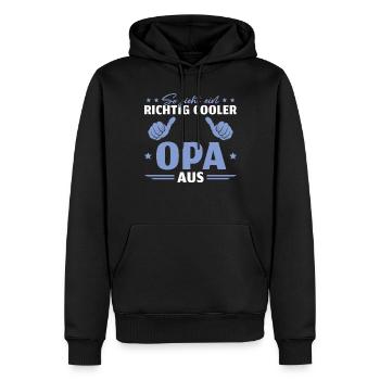 Vatertag Cooler Opa Geschenkidee - Männer Premium Bio Hoodie - Schwarz - Vorne - Nico (187cm)