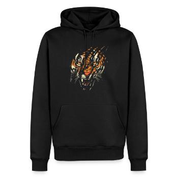 Tiger Eye Claw Safari Zoo Wildlife Tier - Männer Premium Bio Hoodie - Schwarz - Vorne - Nico (187cm)