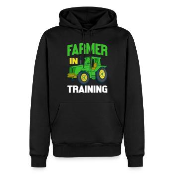 Traktorjunge Junger Bauer Traktorliebhaber - Männer Premium Bio Hoodie - Schwarz - Vorne - Nico (187cm)