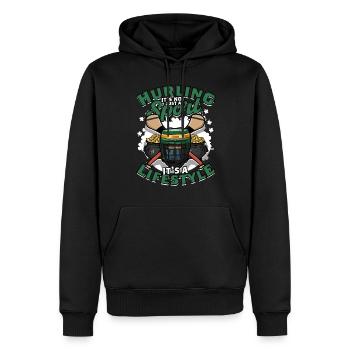 Hurling It's not just a sport, it's a lifestyle - Männer Premium Bio Hoodie - Schwarz - Vorne - Nico (187cm)