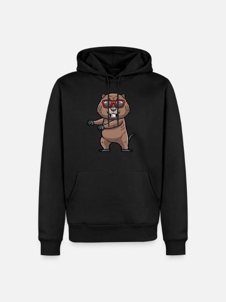 Dancing muskrat rodent - Men’s Premium Organic Hoodie - black