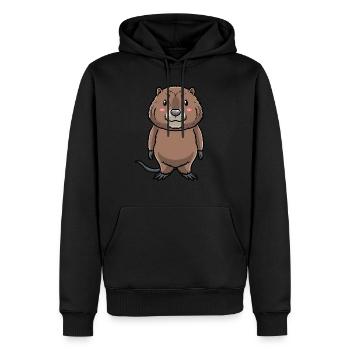 Niedliche Bisamratte - Männer Premium Bio Hoodie - Schwarz - Vorne - Nico (187cm)