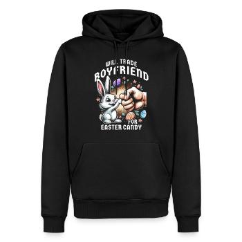 Échangera son petit ami contre des bonbons de Pâques - Sweat à capuche Premium bio Homme - noir - Devant - Nico (187cm)
