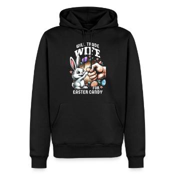 Échangera sa femme contre des bonbons de Pâques - Sweat à capuche Premium bio Homme - noir - Devant - Nico (187cm)