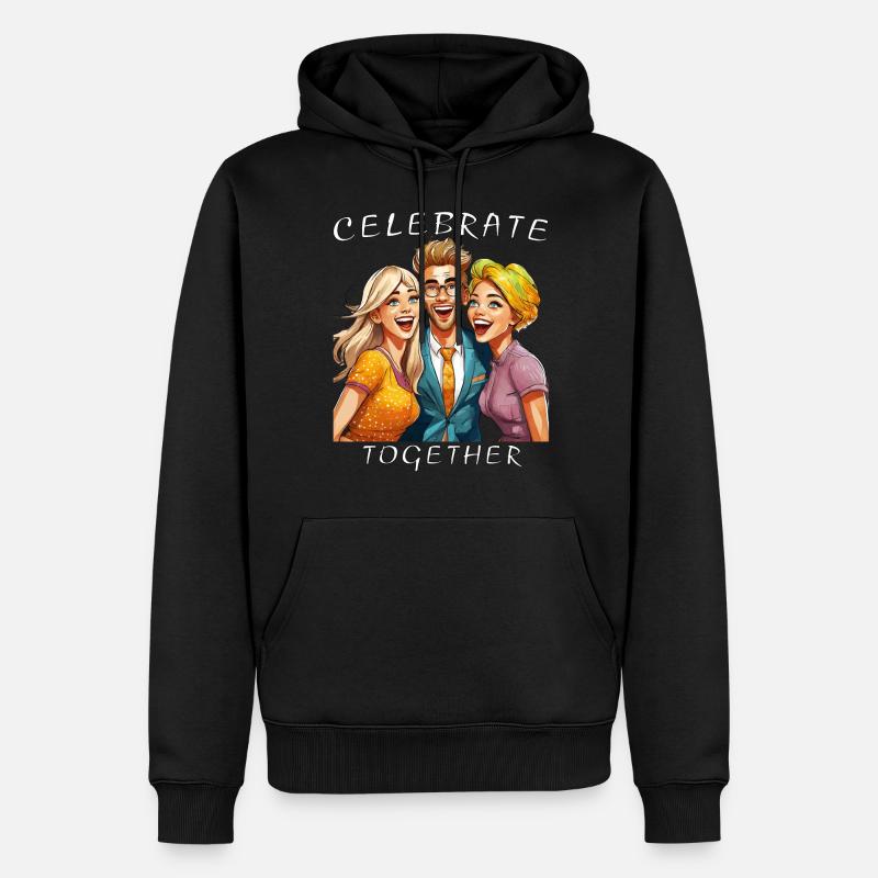 DES AMIS CÉLÈBRENT ENSEMBLE - Sweat à capuche Premium bio Homme - noir