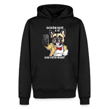 LA BEAUTÉ DU SMARTPHONE POUR CHIEN VAUT LA PEINE D’ÊTRE PHOTOGRAPHIÉE - Sweat à capuche Premium bio Homme - noir - Devant - Nico (187cm)