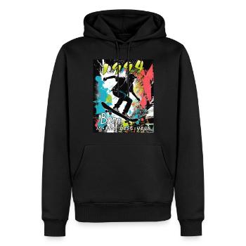 1994 SKAETER Born in the best year - Männer Premium Bio Hoodie - Schwarz - Vorne - Nico (187cm)
