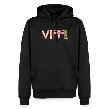 Cahiers de vote Ovaires de Faustier Lgtbq - Sweat à capuche Premium bio Homme - noir - Devant - Nico (187cm)