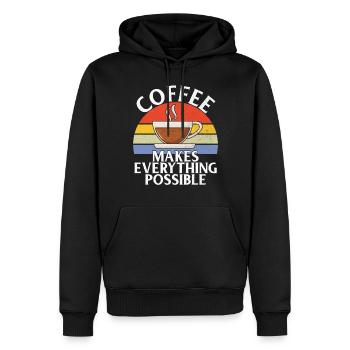 Cadeaux de café - Sweat à capuche Premium bio Homme - noir - Devant - Nico (187cm)