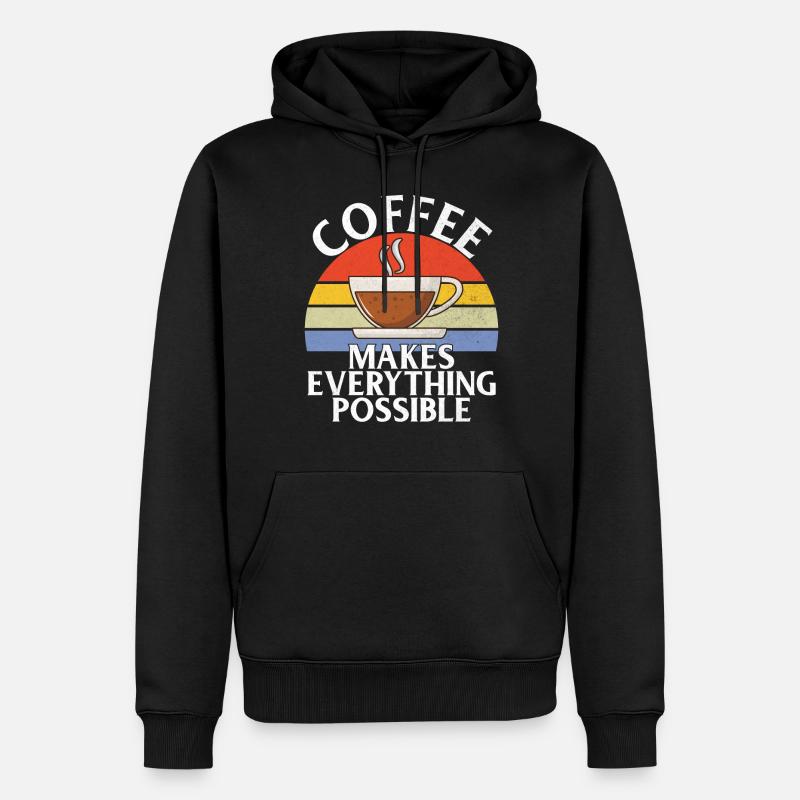 Cadeaux de café - Sweat à capuche Premium bio Homme - noir