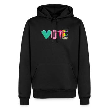 Cahiers de vote Ovaires de Faustier Lgtbq - Sweat à capuche Premium bio Homme - noir - Devant - Nico (187cm)