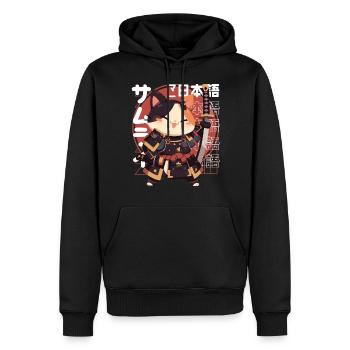 Samurai Cat Kawaii Japanische Ninja Cat - Männer Premium Bio Hoodie - Schwarz - Vorne - Nico (187cm)