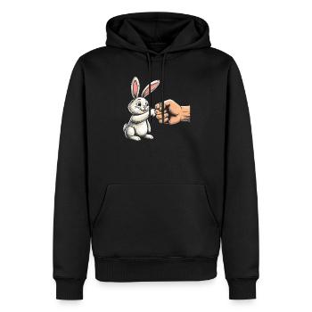Poing de lapin cool - Sweat à capuche Premium bio Homme - noir - Devant - Nico (187cm)