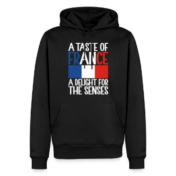 Cadeaux de cuisine française - Sweat à capuche Premium bio Homme - noir - Devant - Nico (187cm)