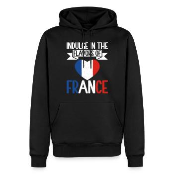 Cadeaux de cuisine française - Sweat à capuche Premium bio Homme - noir - Devant - Nico (187cm)