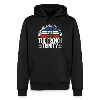 Cadeaux de cuisine française - Sweat à capuche Premium bio Homme - noir - Devant - Nico (187cm)