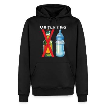 BABYFLASCHE BIERFLASCHE VATERTAG - Männer Premium Bio Hoodie - Schwarz - Vorne - Nico (187cm)