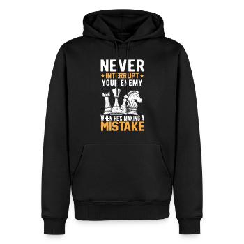 Funny Chess Strategy Game Checkmate Rook Chess - Men’s Premium Organic Hoodie - black - Front - Nico (187cm)