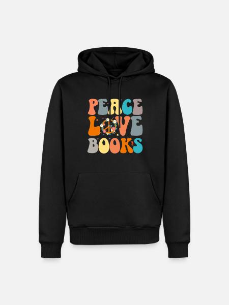 Groovy Reading Librarian Funny Library - Men’s Premium Organic Hoodie - black