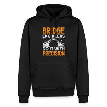 Construction de ponts et ingénieur de ponts - Sweat à capuche Premium bio Homme - noir - Devant - Nico (187cm)