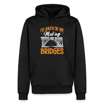 Bridge Construction and Bridge Engineer - Men’s Premium Organic Hoodie - black - Front - Nico (187cm)