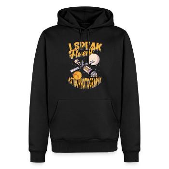 Je parle couramment l’astrophotographie astrophotographe - Sweat à capuche Premium bio Homme - noir - Devant - Nico (187cm)