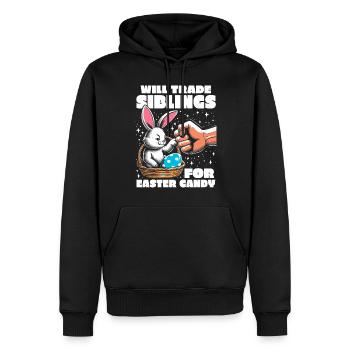 Échangera ses frères et sœurs contre des bonbons de Pâques - Sweat à capuche Premium bio Homme - noir - Devant - Nico (187cm)