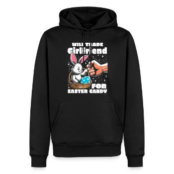 Échangera sa petite amie contre des bonbons de Pâques - Sweat à capuche Premium bio Homme - noir - Devant - Nico (187cm)