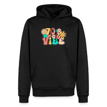 Disco Groovy Hippie 70s 80s Vintage Seventies - Men’s Premium Organic Hoodie - black - Front - Nico (187cm)